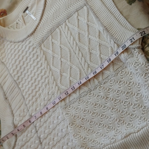 Free People Take The Plunge Knitted Cable Vest in Cream Women's XS - Picture 9 of 17
